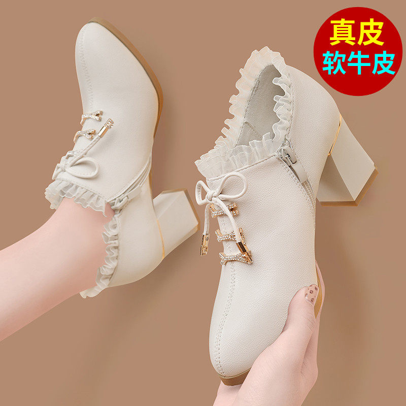 单鞋女2026新款春秋中跟