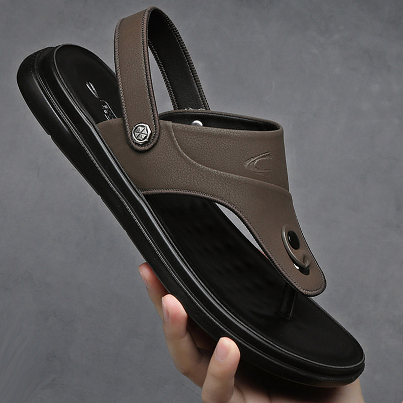 德国骆驼动感凉鞋男款新款真皮高端男士户外休闲运动露趾沙滩鞋夏
