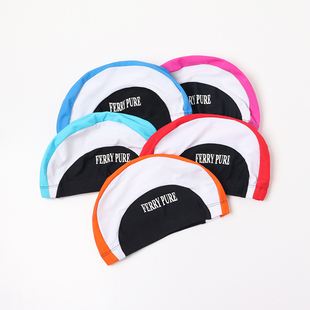 新款 专业成人泳帽简约拼色字母成人锦纶泳帽高级感男女游泳帽子韩