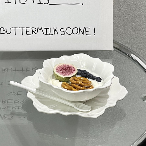 法式复古浮雕陶瓷甜品碗碟