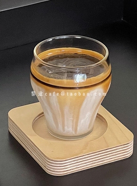 简约ins风创意厚底水滴杯耐热玻璃杯咖啡杯dirty冰美式杯咖啡杯子