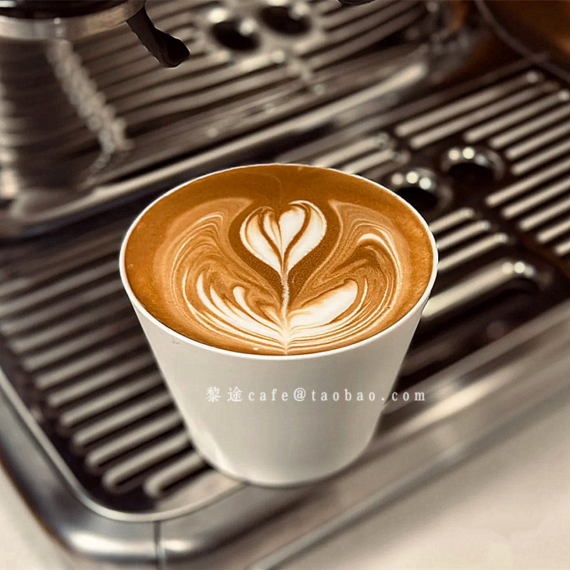 复古日式磨砂猪口杯纯白色陶瓷咖啡杯ins风大口拉花杯拿铁饮品杯