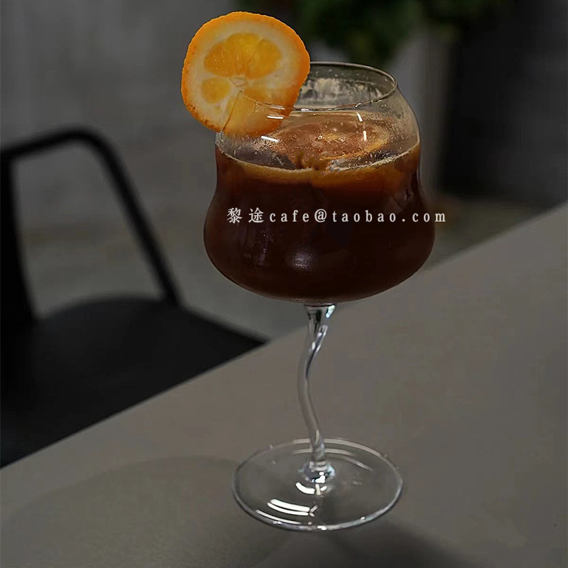 小众设计感玻璃波浪红酒杯