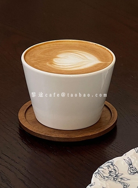 日式简约风纯色手握杯咖啡厅热拿铁拉花杯陶瓷猪口主人杯咖啡杯子