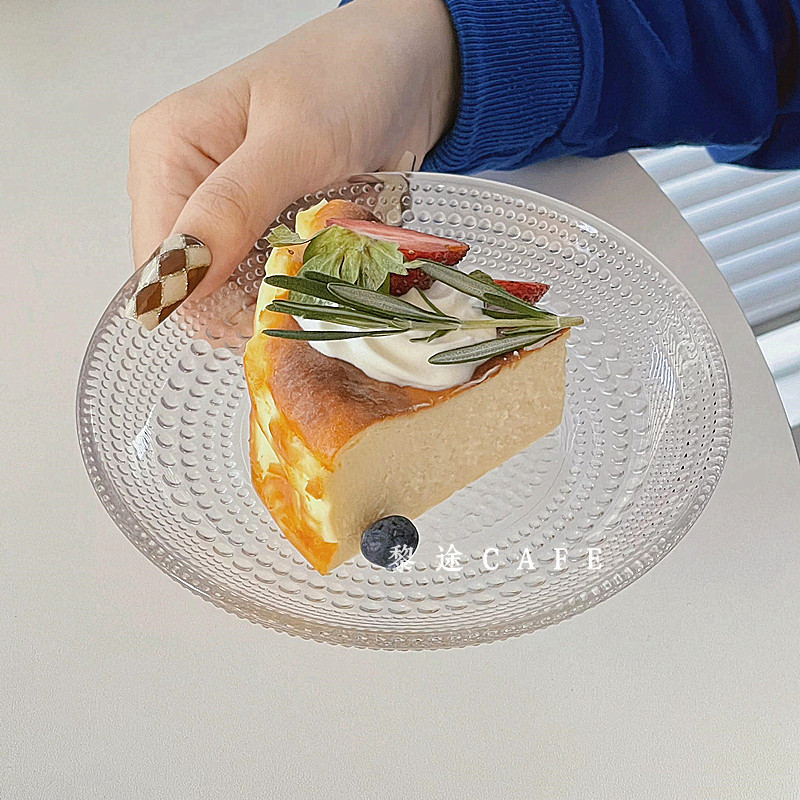 ins风浮雕玻璃甜品小碟
