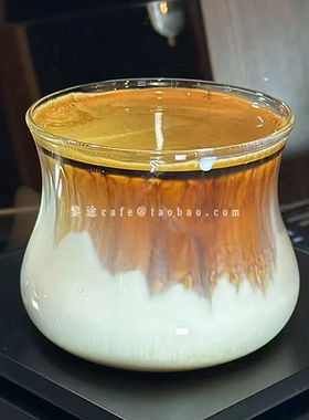 小众简约ins透明玻璃短笛杯咖啡店同款dirty手冲咖啡杯美式拿铁杯