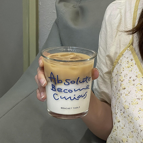 玻璃否设计感咖啡杯拿铁杯