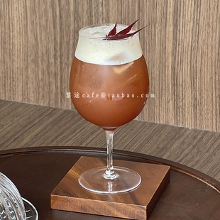 小众个性 特调饮品咖啡杯闻香杯创意无铅玻璃鼓形鸡尾酒杯高脚杯子