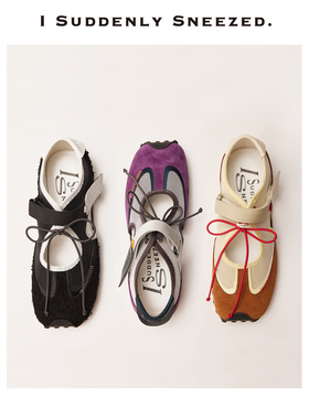 I Suddenly Sneezed 轻量化细节镂空运动鞋 紫拼深绿 新款女鞋