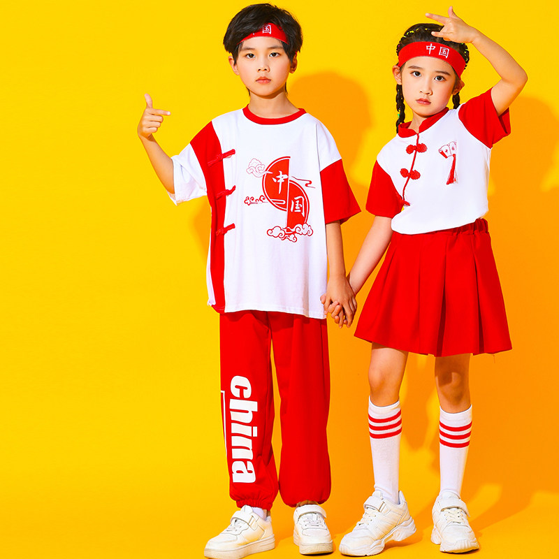 儿童拉拉队表演服中国风幼儿园舞蹈服中小学生运动会啦啦操演出服
