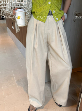 MADEIN OST-26年早春天丝扭折慵懒休闲裤