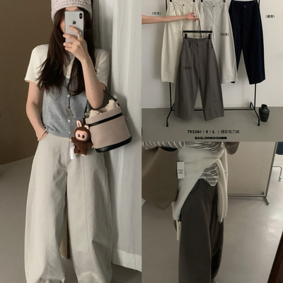 想象SAILORMOON -秋上新舒适百搭高腰设计宽松直筒长裤休闲裤