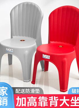 加厚熟胶家用成人可坐防滑靠背椅
