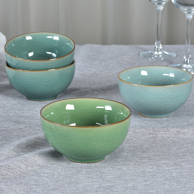 哥窑开片米饭碗6/810头酒店餐具