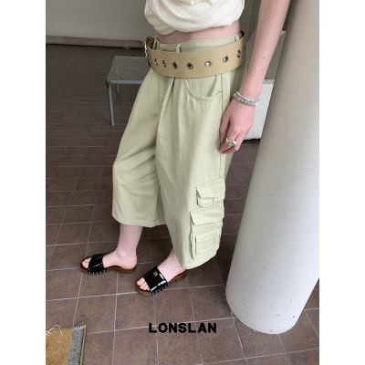 LONSLAN25SUMMER  口袋工装裤七分裤