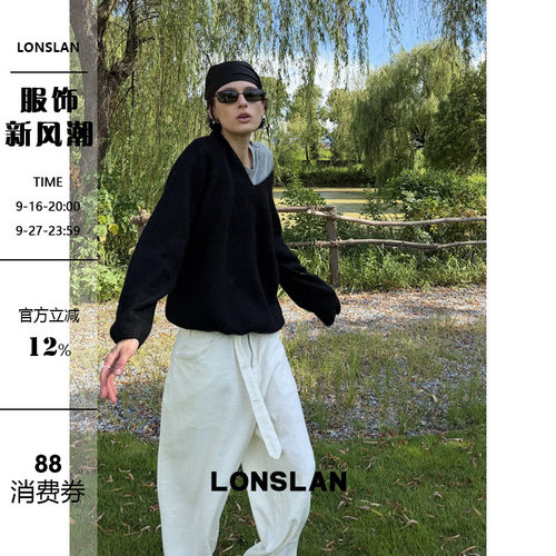 LONSLAN 2026AW 初秋V领兔毛毛衣