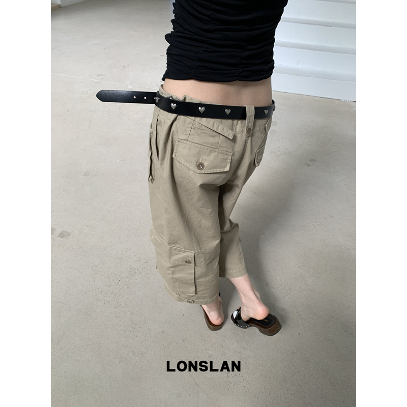 LONSLAN 25SUMMER  前插口袋拉链工装七分裤