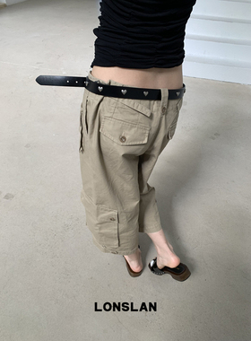 LONSLAN 25SUMMER  前插口袋拉链工装七分裤