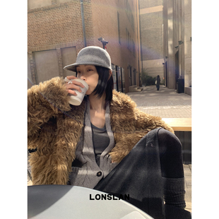 00NEW LONSLAN 12.8 连帽口袋毛毛外套 25AW