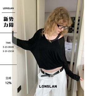 防晒T恤上衣 慵懒风微透宽松长袖 LONSLAN 2026春夏新品