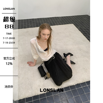 LONSLAN 2026春夏新品防晒多穿纽扣V领长袖T恤