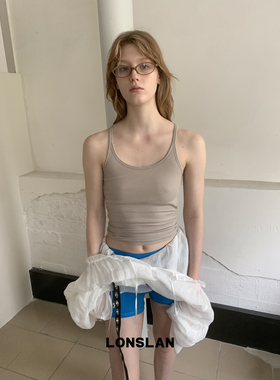 LOSLAN 25SS 闭眼入！带胸垫螺纹纯色背心可拆卸松弛感内搭