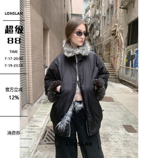 LONSLAN24WINTER 11/30 20:00NEW双面羊羔毛立领拉链机车外套