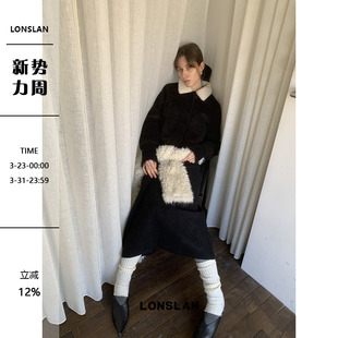 00NEW羊绒口袋毛领外套 LONSLAN 半裙套装 24WINTER