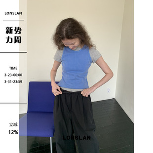 LONSLAN25SUMMER 洗水做旧工字背心