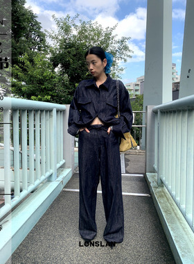 LONSLAN 2024AW NEW 收腰牛仔衬衫套装