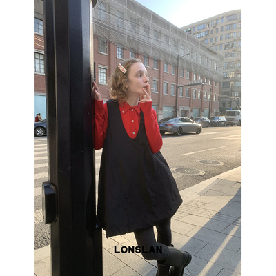 LONSLAN 24WINTER 12/9 20:00NEW充棉娃娃背心连衣裙