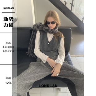 00NEW假两件针织马甲 LONSLAN 长袖 24WINTER
