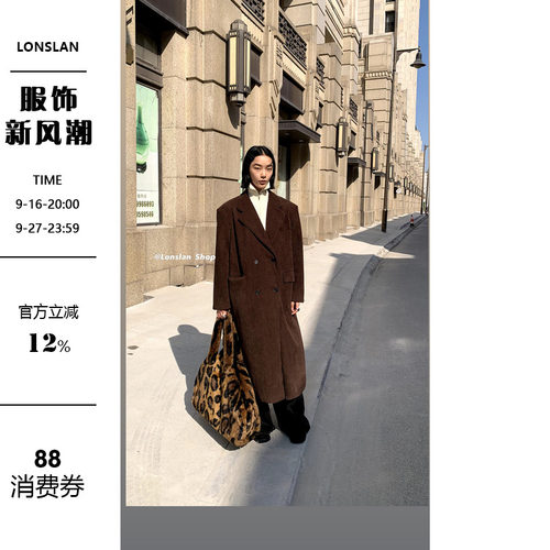 LonslanShop灯芯绒长款大衣