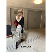 莫代尔长袖 LONSLAN25SUMMER 大露背扭结长袖 防晒T