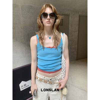 LONSLAN25SUMMER 显白时尚显瘦针织U领背心