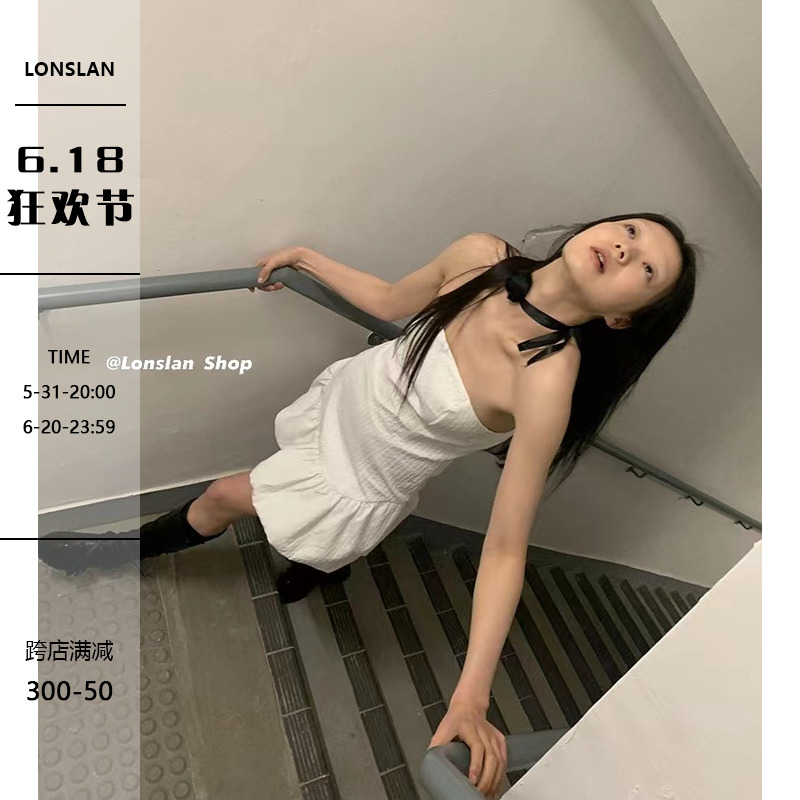 LONSLAN  SUMMER 3/4 20:00NEW 小仙女裹胸娃娃连衣裙短裙