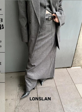 LONSLAN 2024AW NEW 西装直筒半裙