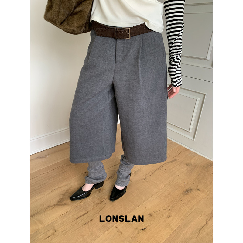 LONSLAN 2025秋季新款 毛呢西装七分裤