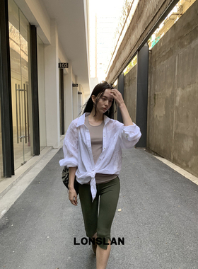 LONSLAN25SUMMER 微透棉麻防晒长袖衬衫