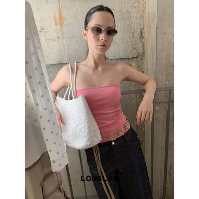 LONSLAN25SUMMER 显瘦抹胸带胸垫防滑条