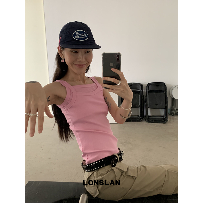 LONSLAN 25SUMMER  双层假两件一字背心