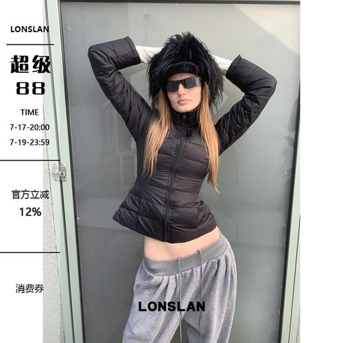 LONSLAN 24WINTER 11/10 20:00NEW 收腰立领简约内搭显瘦棉服