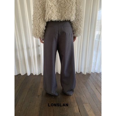 LONSLAN 24WINTER 12/9 20:00NEW茧型收脚剪刀西装裤