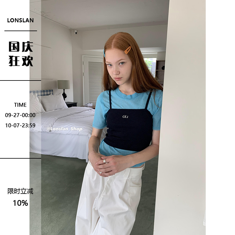 短袖两件套LONSLAN2023夏季