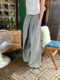 阔腿拖地裤 简约浅灰色休闲宽松西装 2024春新款 LONSLAN