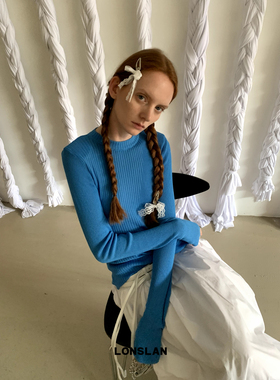 LONSLAN 2024AW NEW内搭坑条显瘦针织长袖