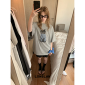 LONSLAN25SUMMER 可爱大件慵懒猫咪短袖