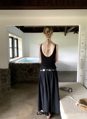 LONSLAN 2024 SUMMER 7/8 20:00NEW露背收腰连衣裙