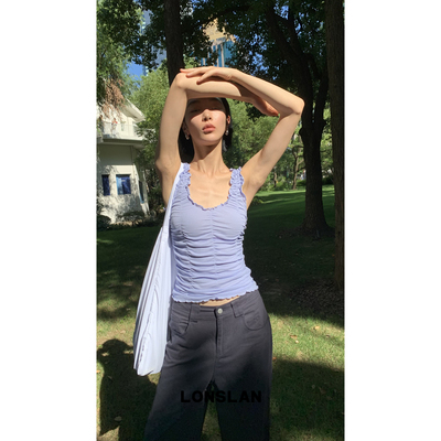 LONSLAN 25SUMMER 两面穿褶皱背心