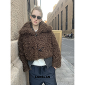 00NEW卷卷毛牛角扣短款 LONSLAN 毛毛外套 24WINTER